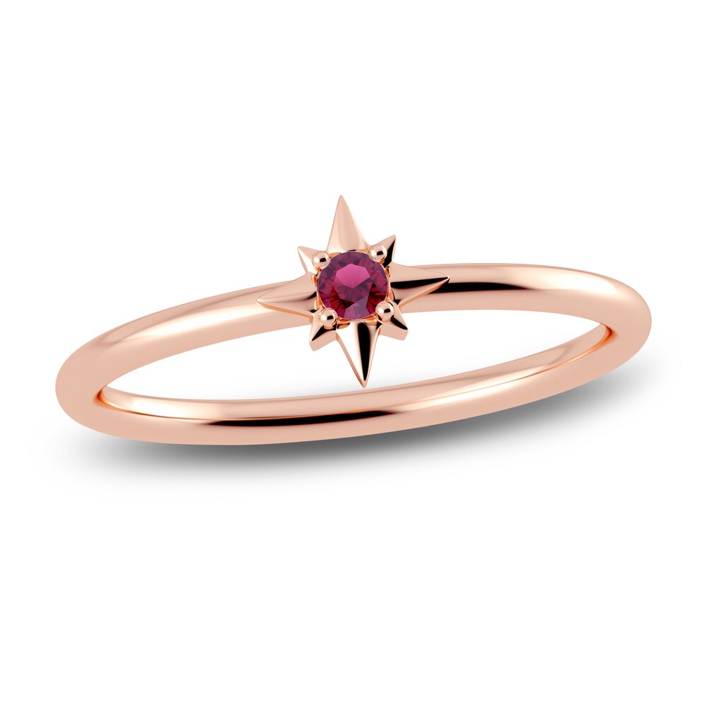 Juliette Maison Natural Rhodalite Garnet Starburst Ring 10K Rose Gold 9YcR05As