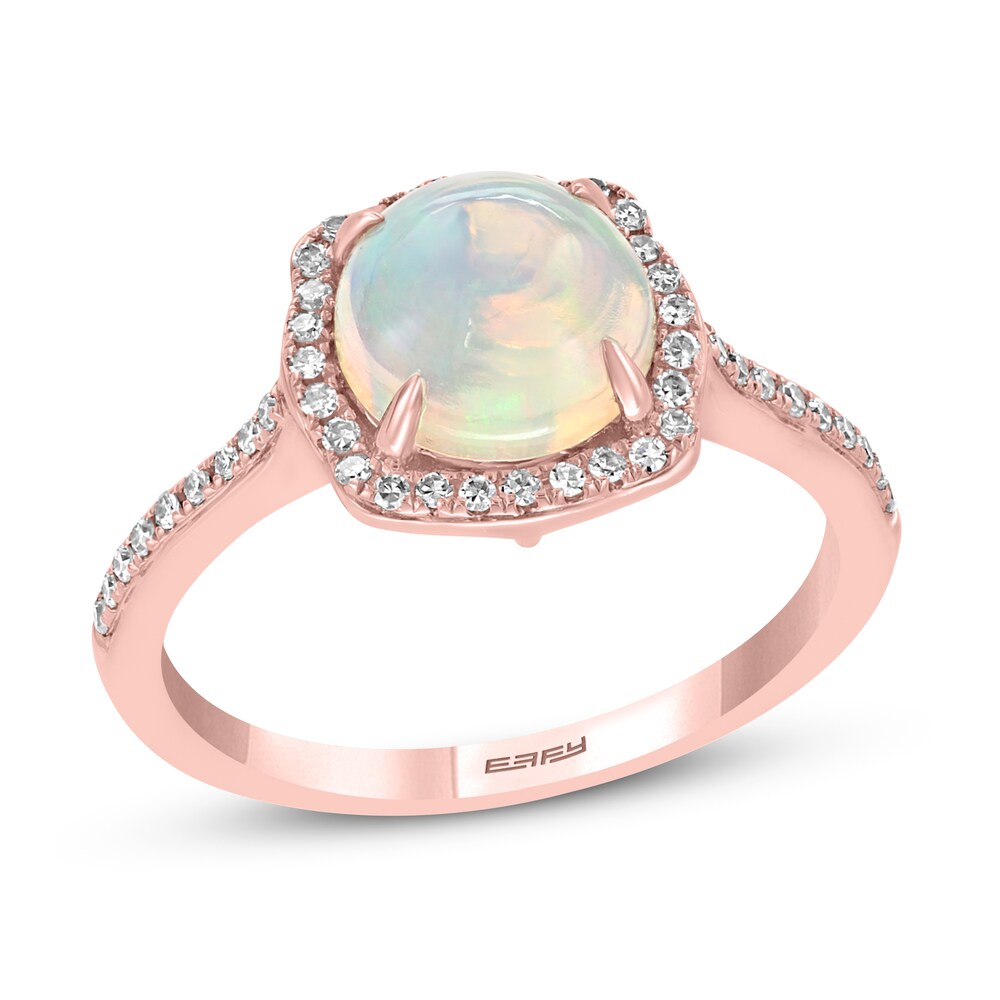 Effy Natural Opal Ring 1/6 ct tw Diamonds 14K Rose Gold 9akuMVg0