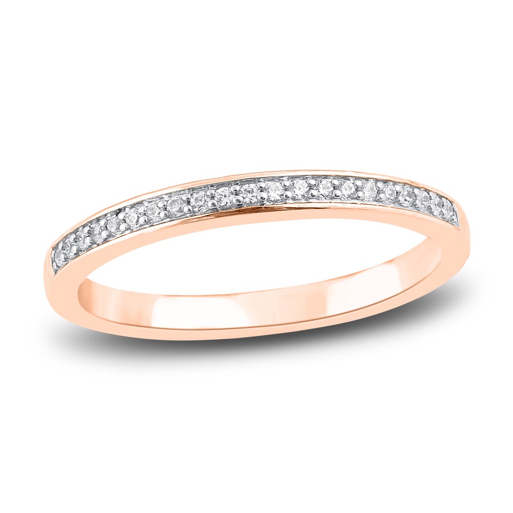 Diamond Wedding Band 1/10 ct tw Round 14K Rose Gold 9auM5RIU