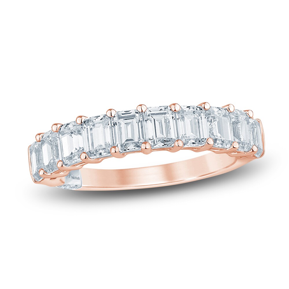 Pnina Tornai Lab-Created Diamond Anniversary Band 2 ct tw Emerald 14K Rose Gold 9eKa5Trb