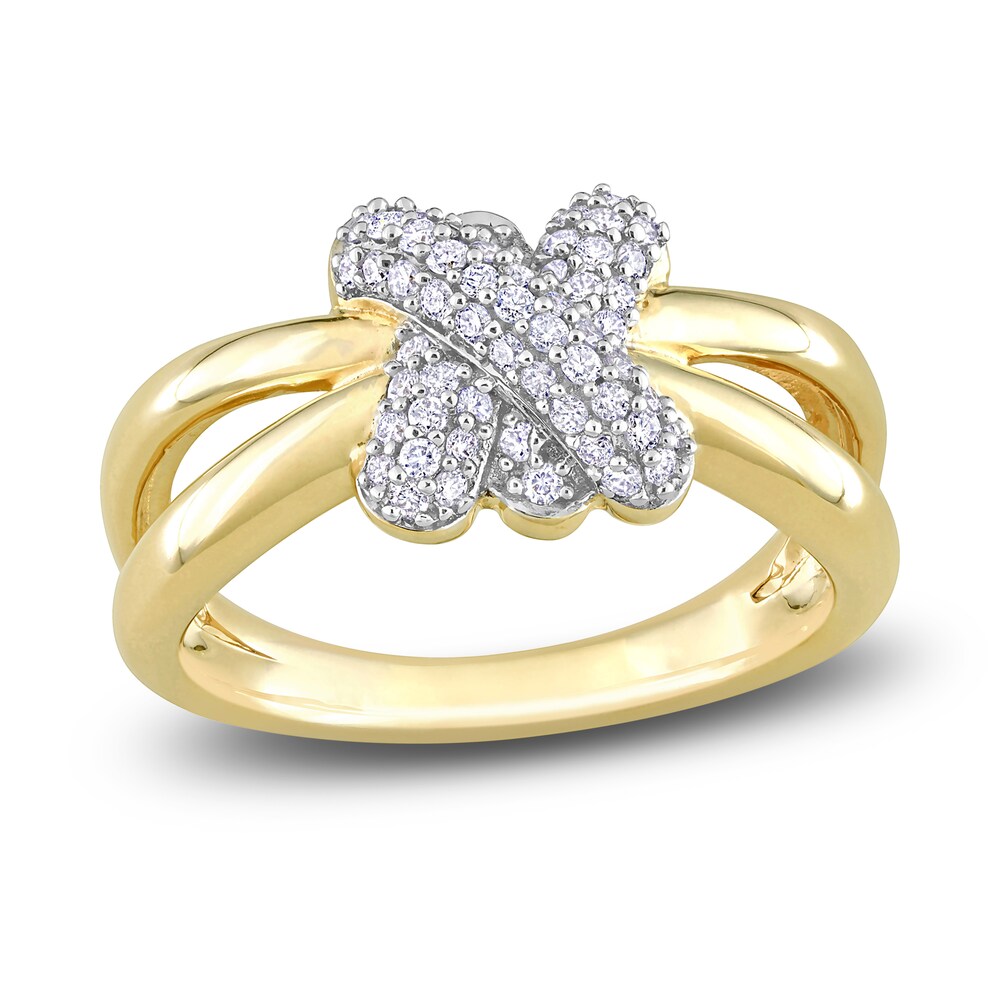 Diamond Y-Knot Ring 1/4 ct tw Round 14K Yellow Gold 9oCxVeZv