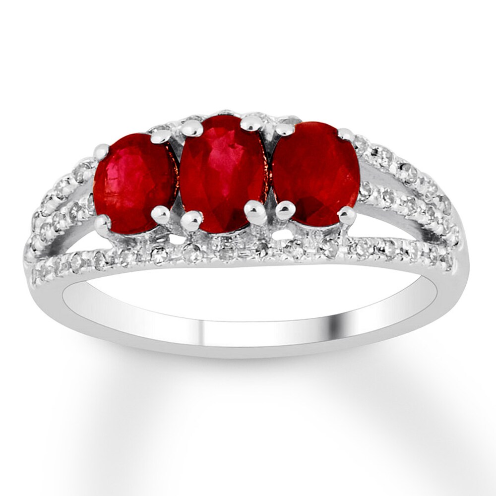 Lab-Created Ruby Ring Lab-Created Sapphires 10K White Gold 9rOaIyGC