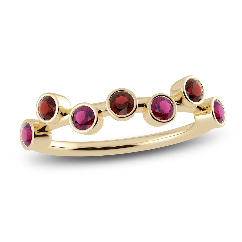 Juliette Maison Natural Rhodolite Garnet & Natural Garnet Ring 10K Yellow Gold 9zKzBPFC