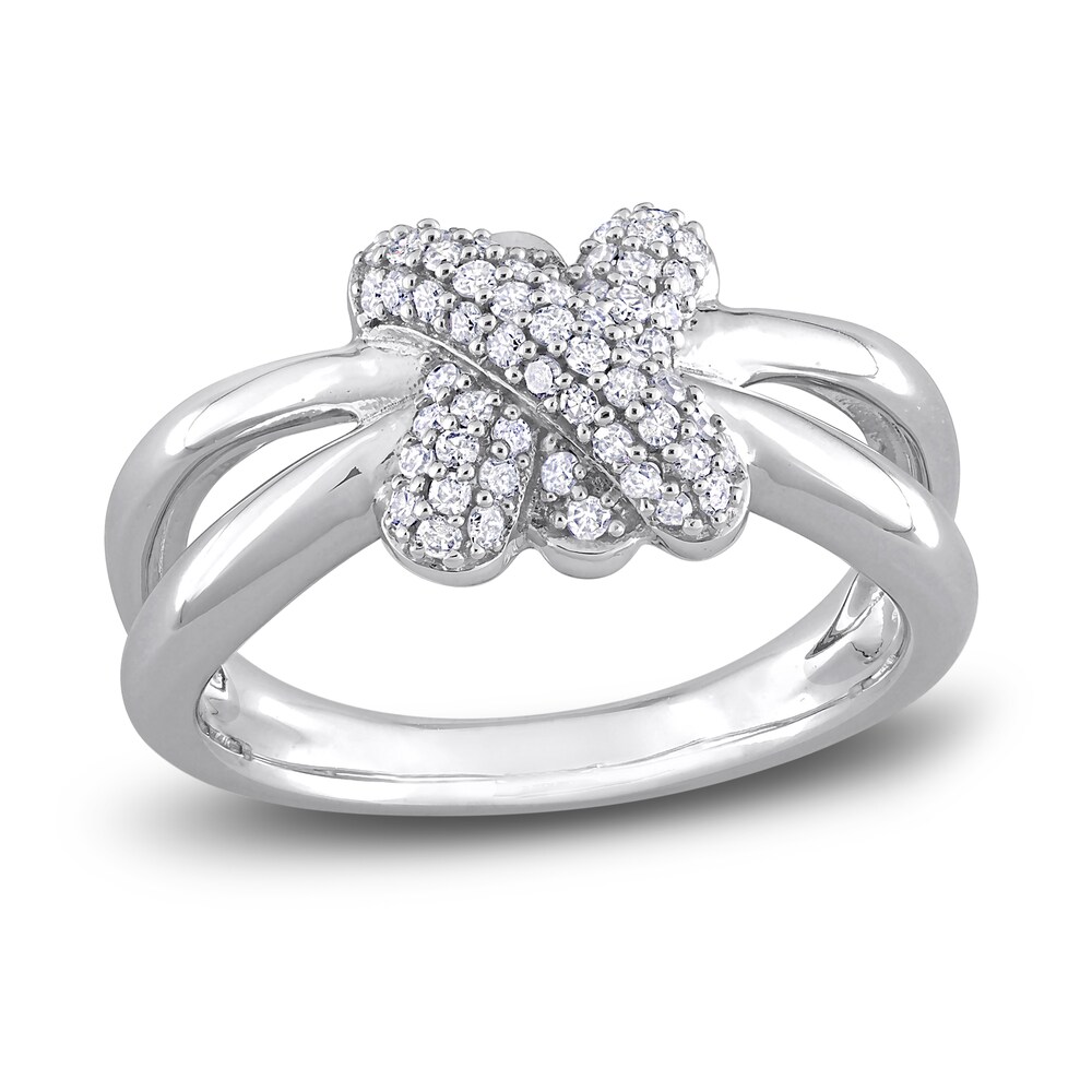 Diamond Y-Knot Ring 1/4 ct tw Round 14K White Gold 9ztdB8vb