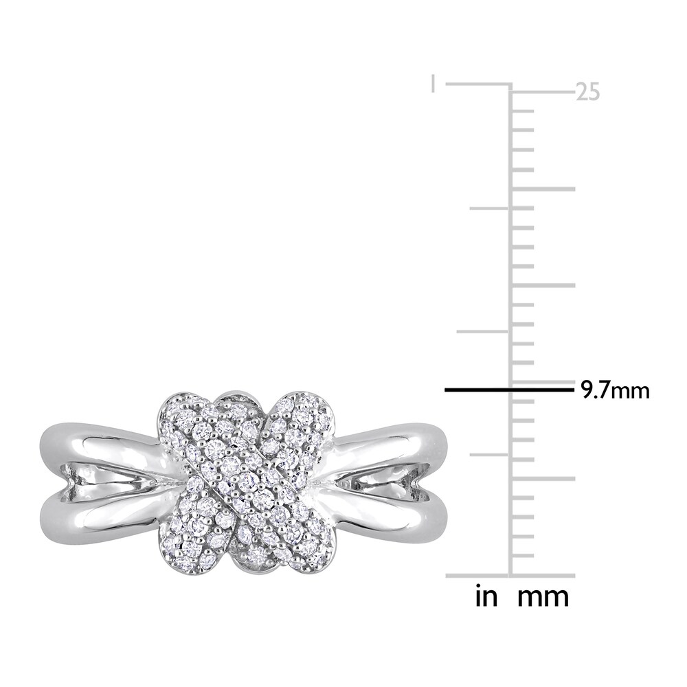Diamond Y-Knot Ring 1/4 ct tw Round 14K White Gold 9ztdB8vb