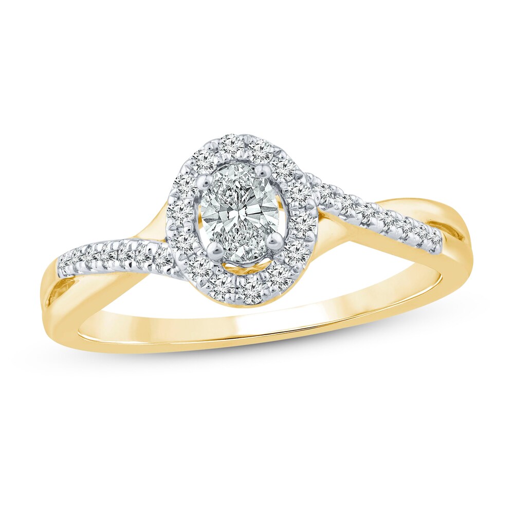 Diamond Ring 3/8 ct tw Oval/Round 10K Yellow Gold A5KkLfx4