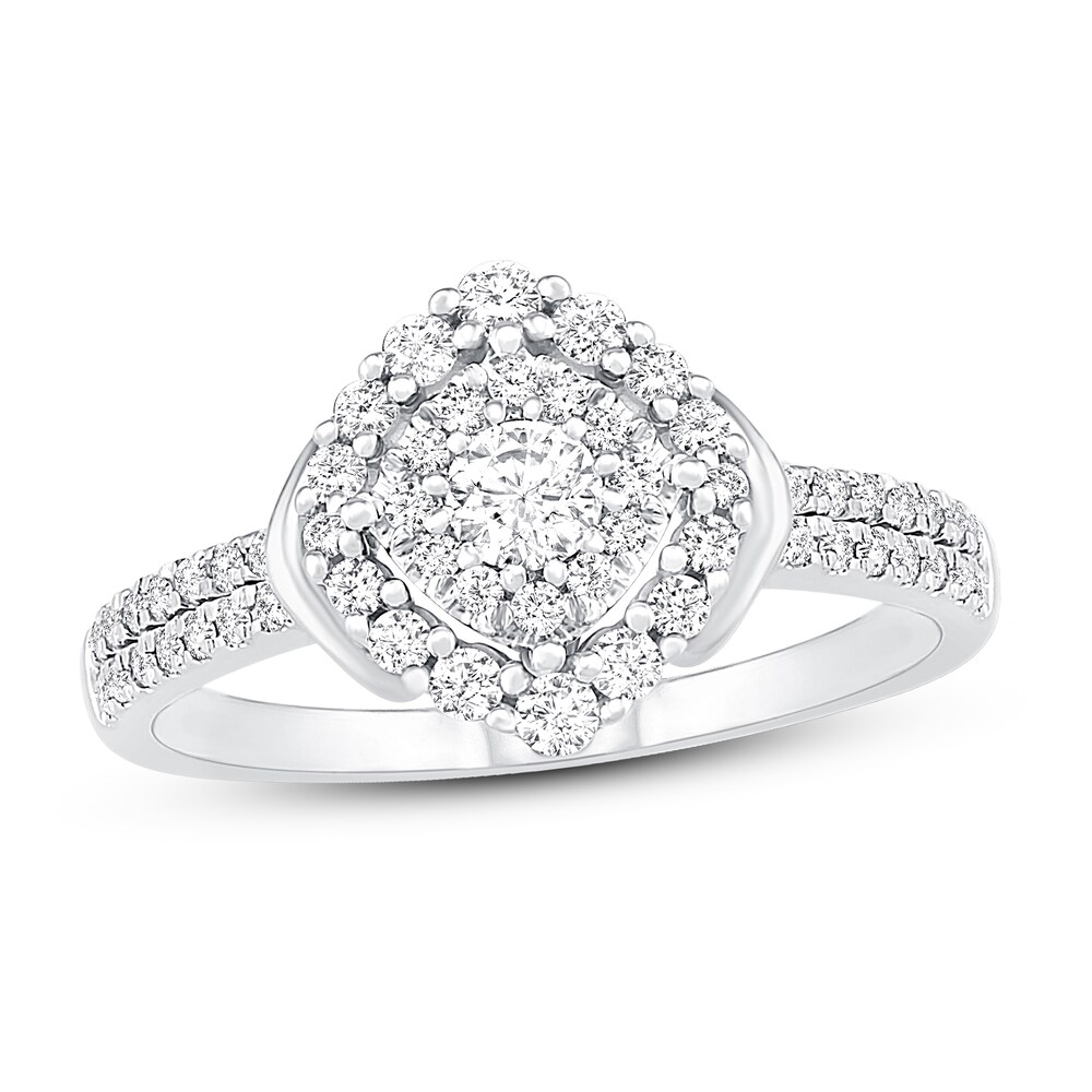 Diamond Ring 1/2 ct tw Round 14K White Gold AERJeJku