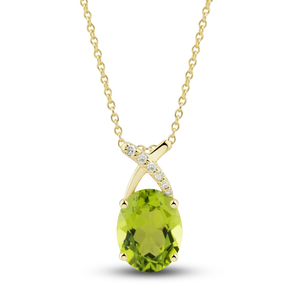 Natural Peridot Ring, Earring & Necklace Set 1/5 ct tw Emerald 10K Yellow Gold AKXy3o2A