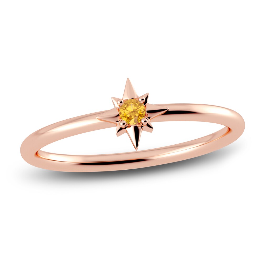 Juliette Maison Natural Citrine Starburst Ring 10K Rose Gold APUbYvqq