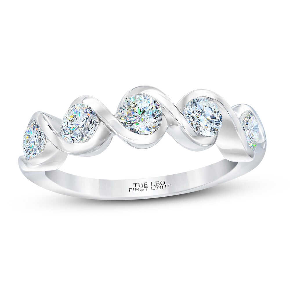 THE LEO First Light Diamond Ring 1 ct tw Round 14K White Gold AVTSFIiY