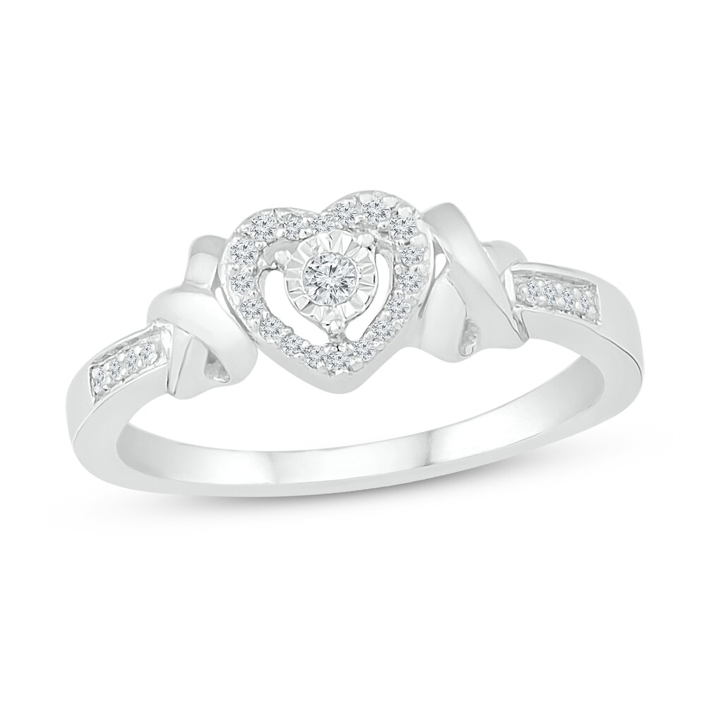 Diamond Ring 1/10 ct tw Round Sterling Silver AkdqWO1E