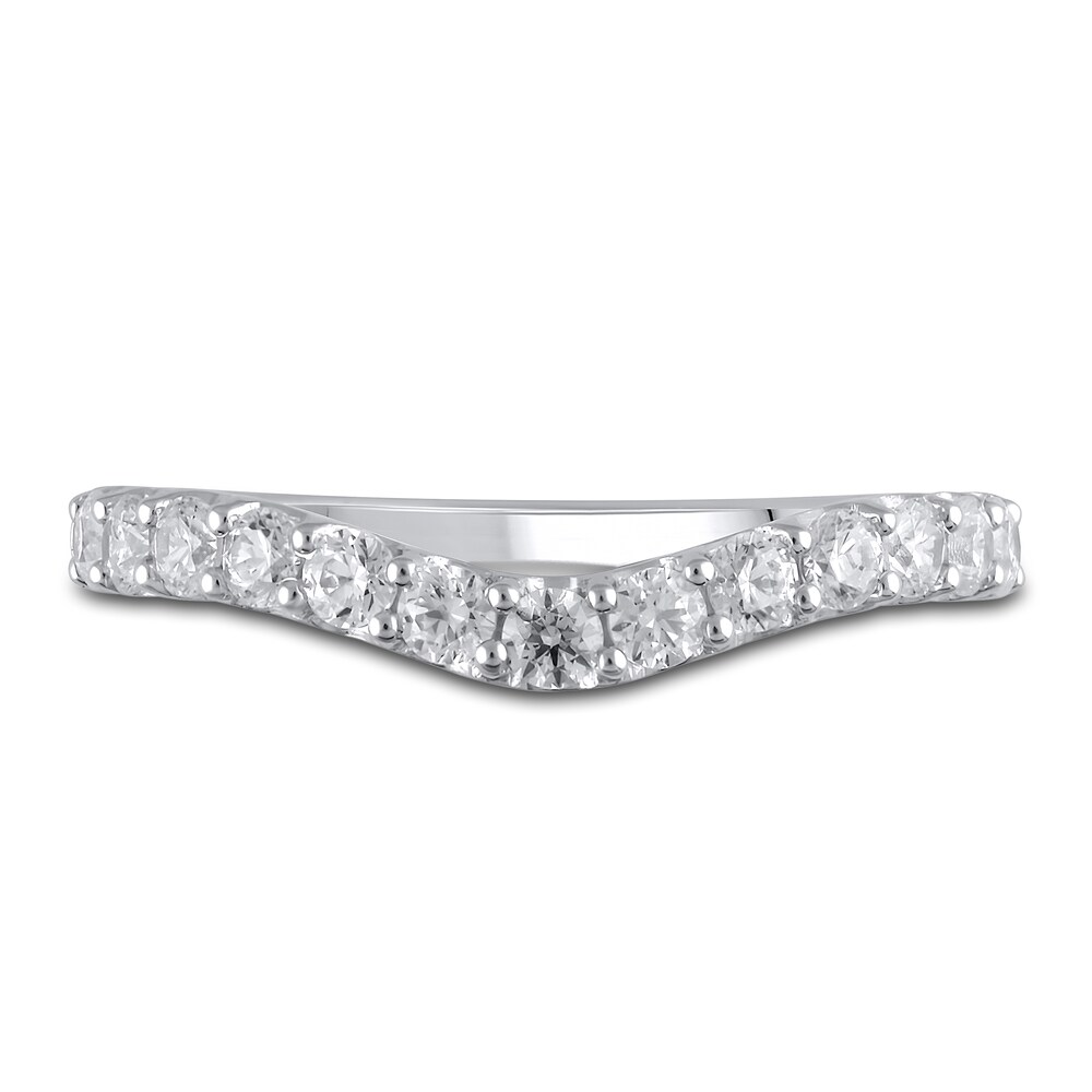 Lab-Created Diamond Wedding Band 5/8 ct tw Round 14K White Gold Al8rQvUh