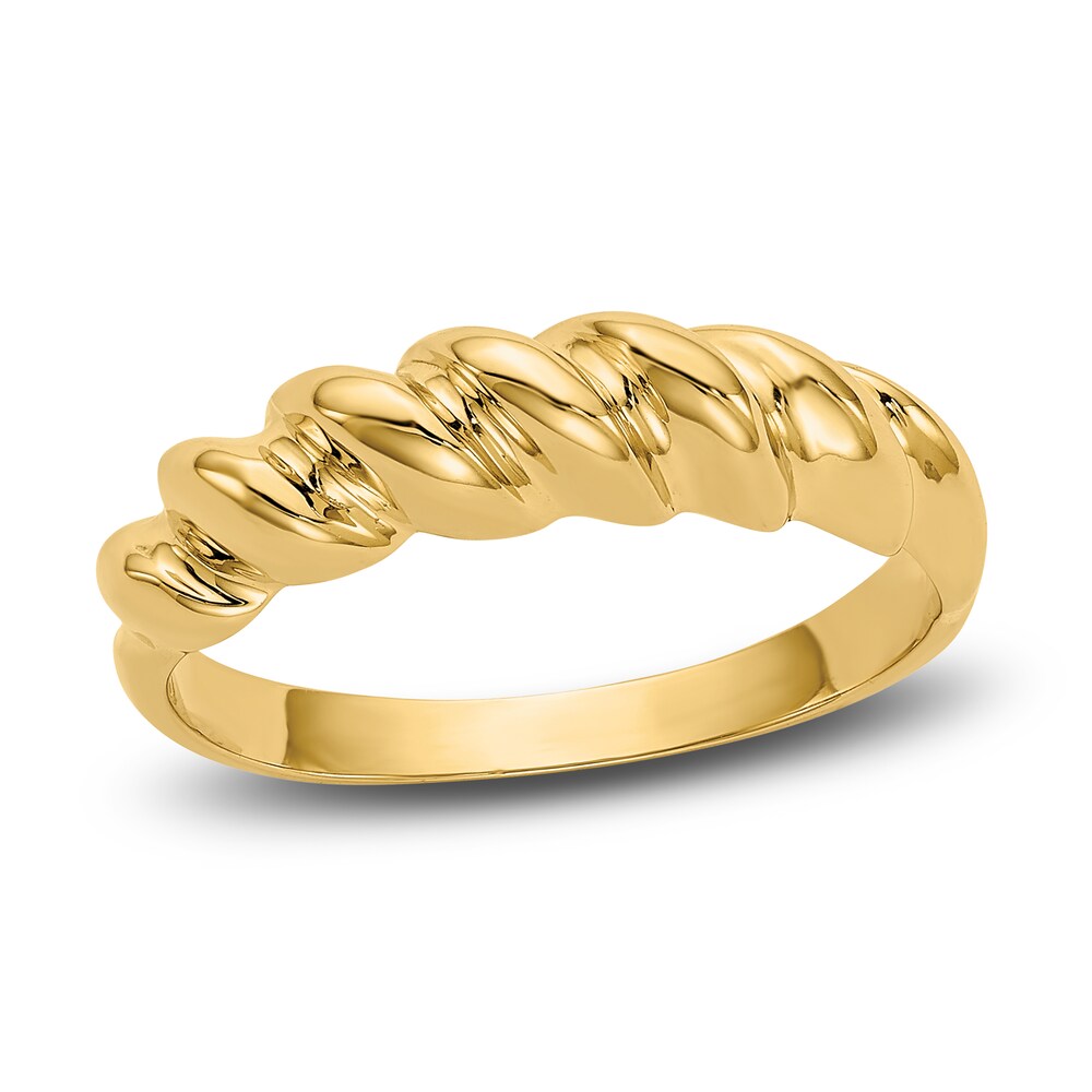 High-Polish Twisted Dome Ring 14K Yellow Gold Az6jU0og