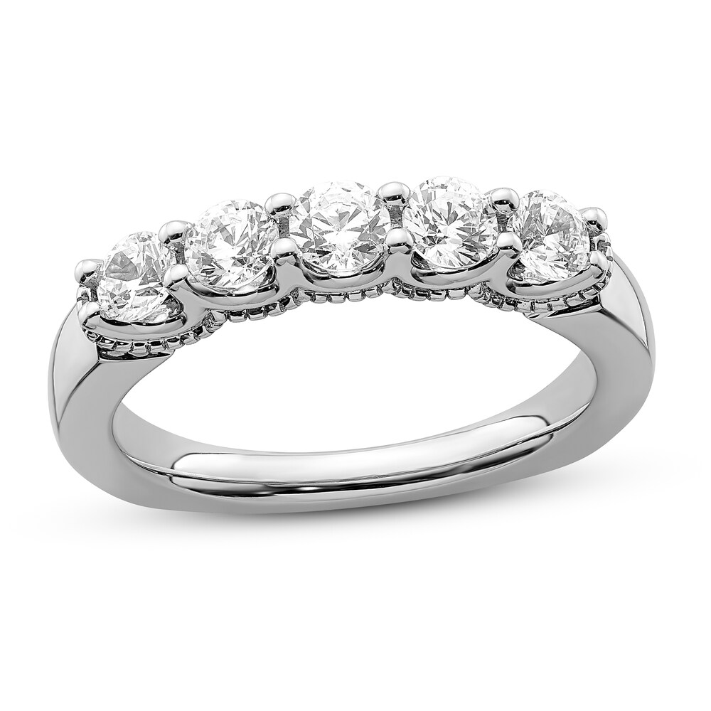 Hearts Desire Diamond Anniversary Ring 3/4 ct tw Round 18K White Gold B0ULWjGv