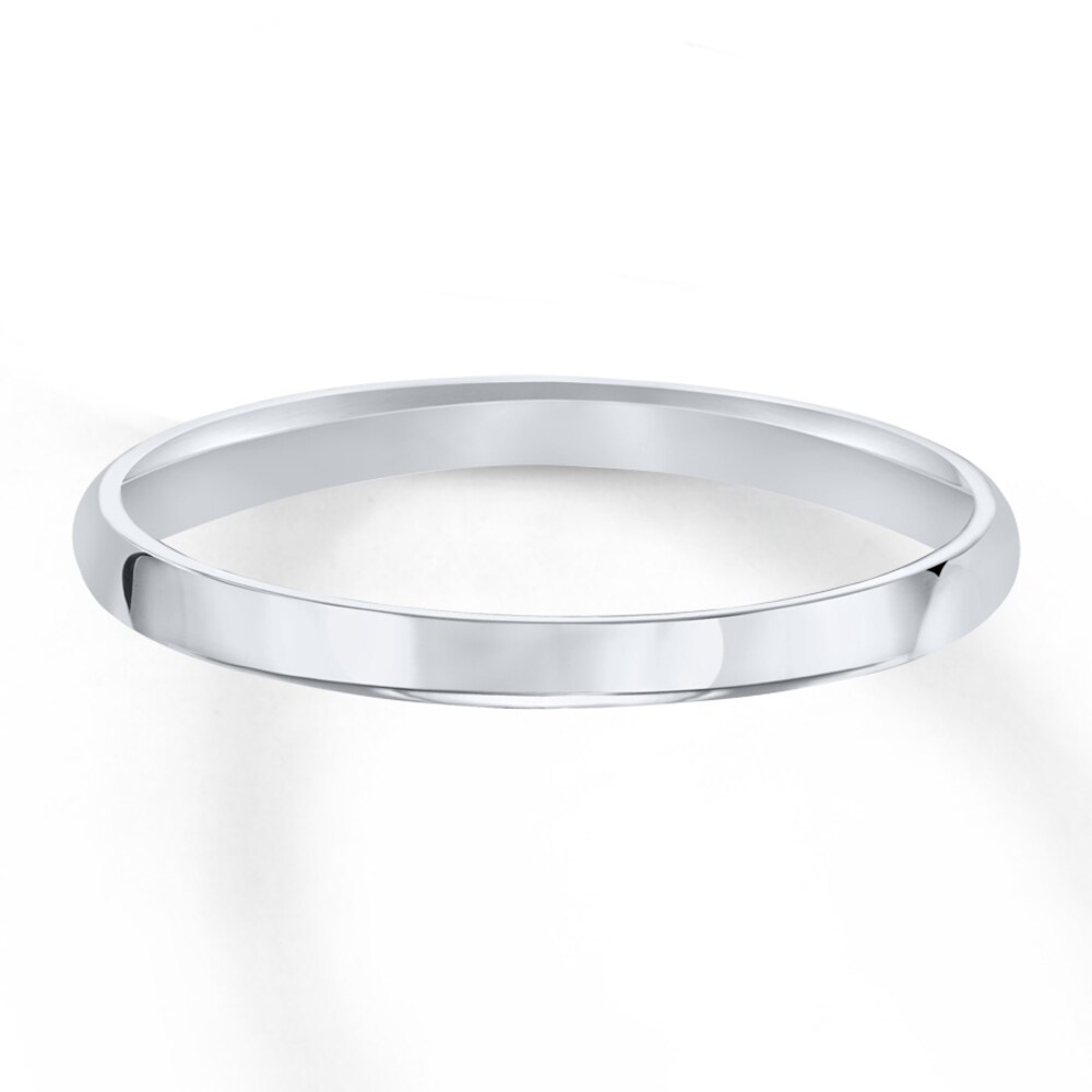 Wedding Band 18K White Gold 2mm BAmYsgL9