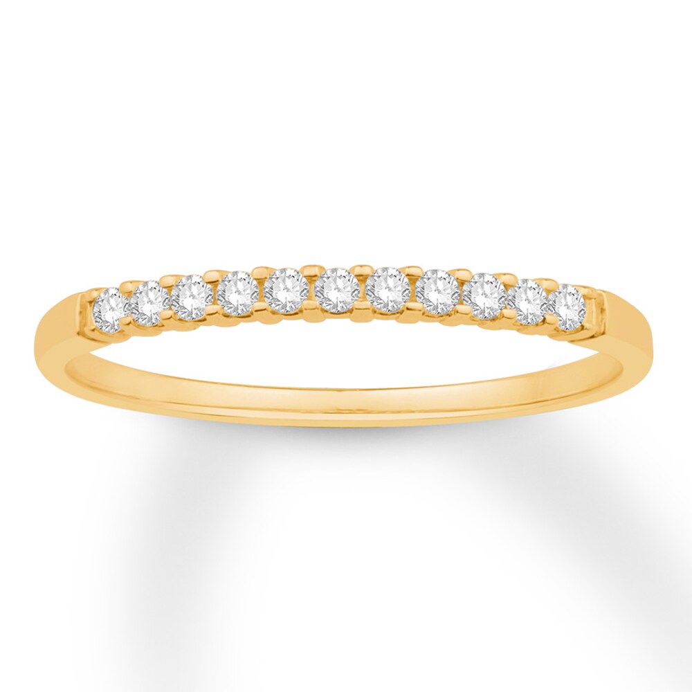 Diamond Anniversary Band 1/10 ct tw Round-cut 10K Yellow Gold BFn0Imux