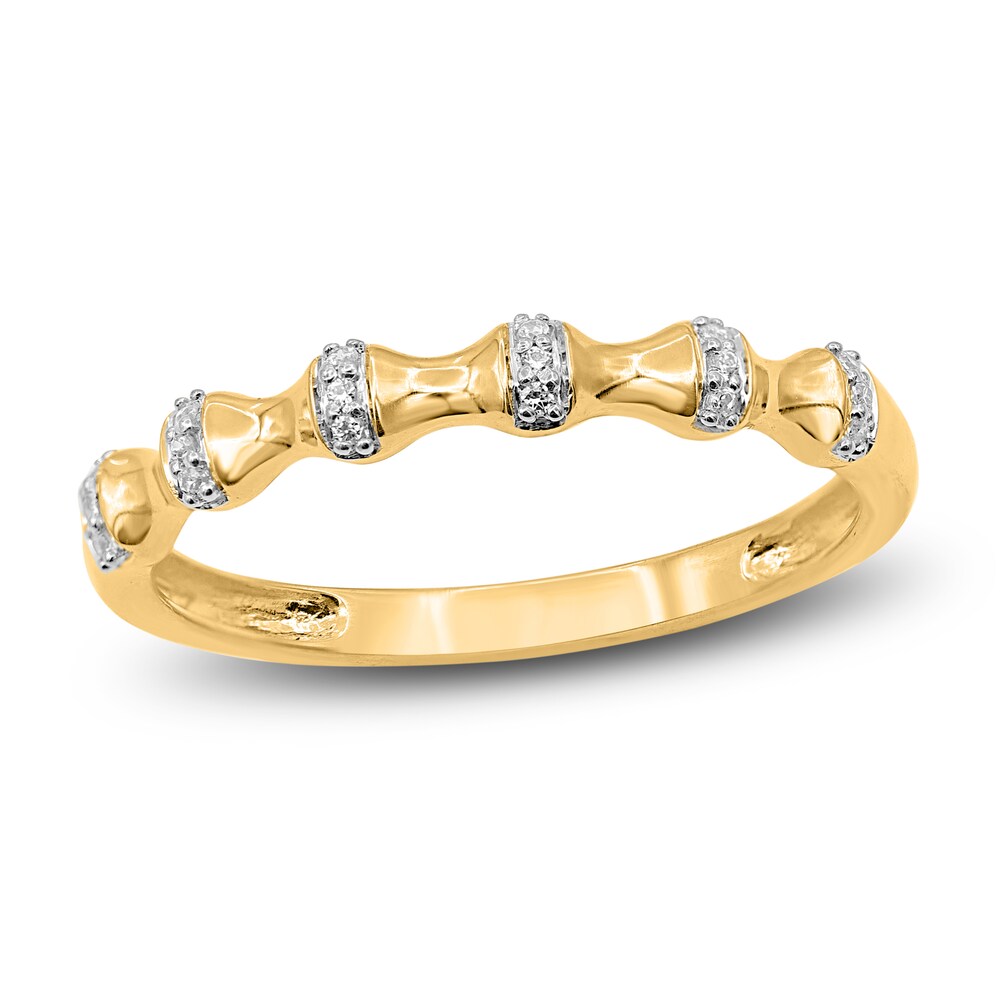 Diamond Stackable Anniversary Band 1/20 ct tw Round 14K Yellow Gold BHhbDVxe