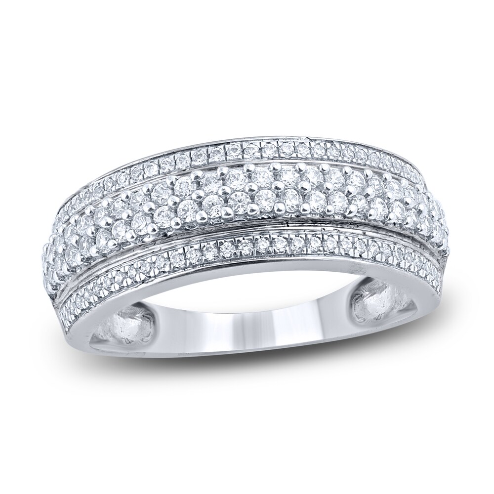 Diamond Multi-Row Anniversary Band 1/2 ct tw Round 14K White Gold BKi7MZ0Q