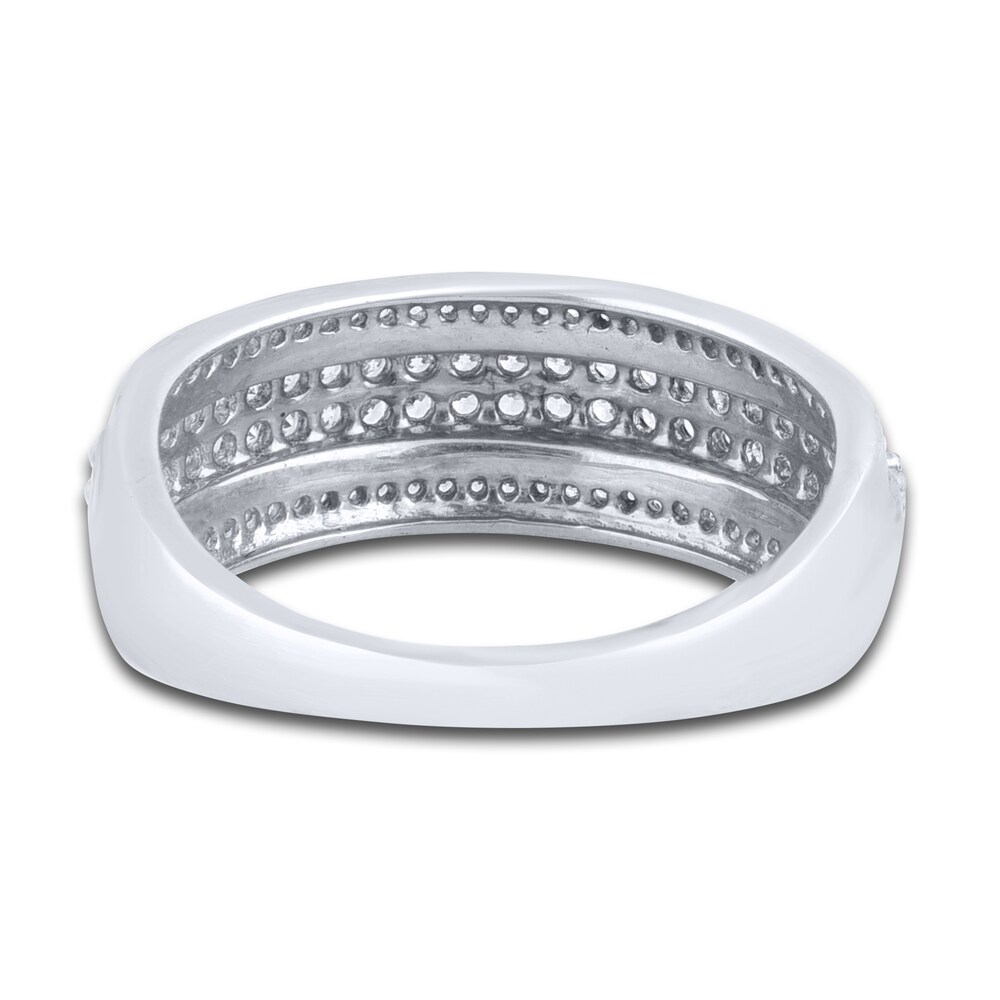 Diamond Multi-Row Anniversary Band 1/2 ct tw Round 14K White Gold BKi7MZ0Q