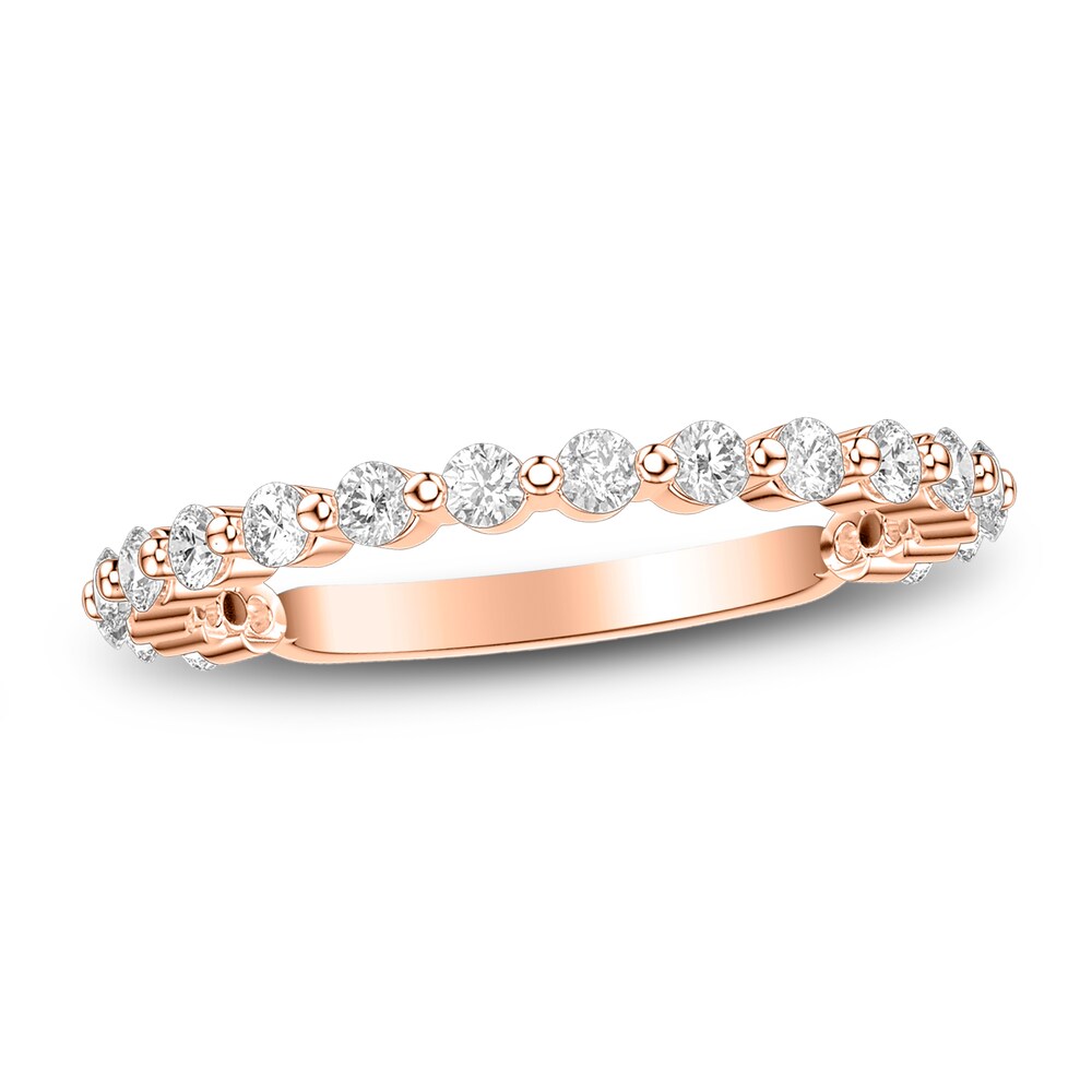 Diamond Semi-Eternity Band 1/2 ct tw Round 14K Rose Gold Bhp9j3KA