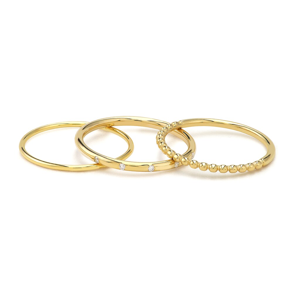 Stackable Diamond Ring Set Diamond Accents 14K Yellow Gold Bk5JKBT5