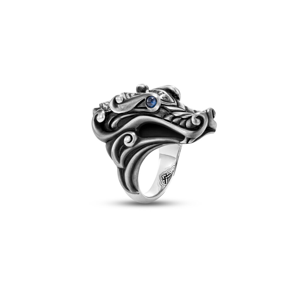 John Hardy Men's Legends Naga Ring Natural Blue Sapphire Sterling Silver BmOOGGZ7