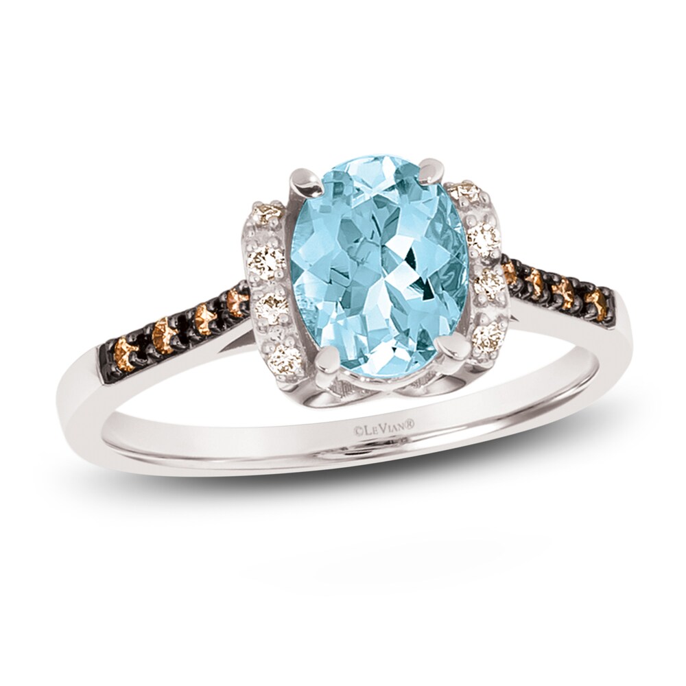 Le Vian Natural Aquamarine Ring 1/10 ct tw Diamonds 14K Vanilla Gold BrRrqZmQ