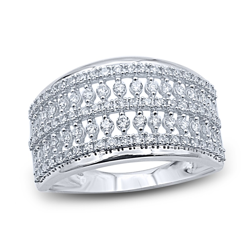 Diamond Multi-Row Anniversary Band 1/2 ct tw Round 14K White Gold BtdKIB4E