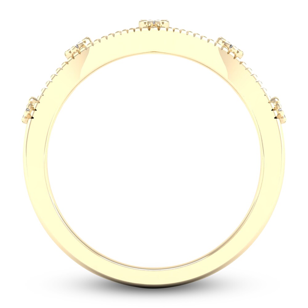 Diamond Milgrain Ring 1/10 ct tw Round 14K Yellow Gold BuoFXU2i