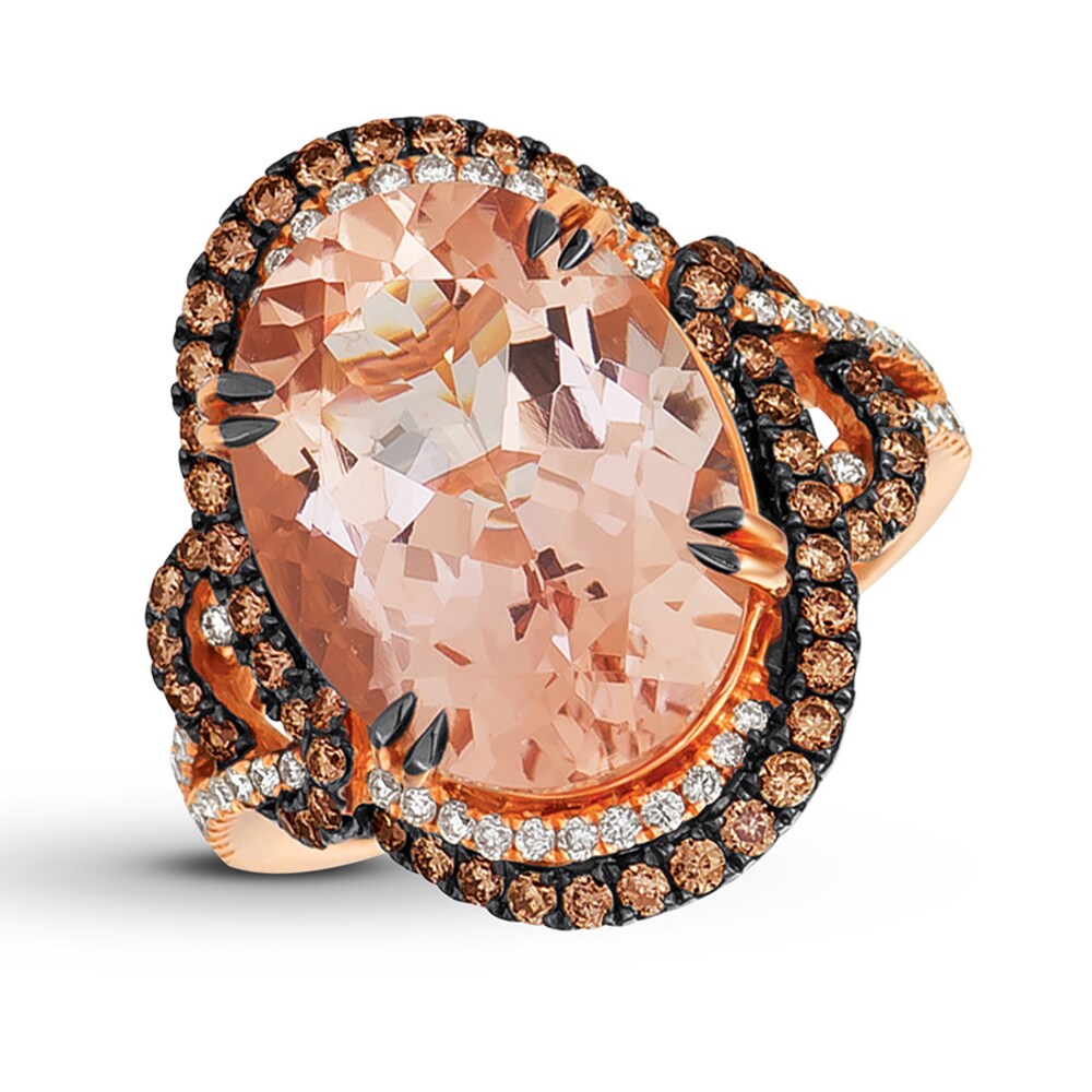 Le Vian Morganite Ring 7/8 ct tw Diamonds 18K Strawberry Gold BxihZmCB