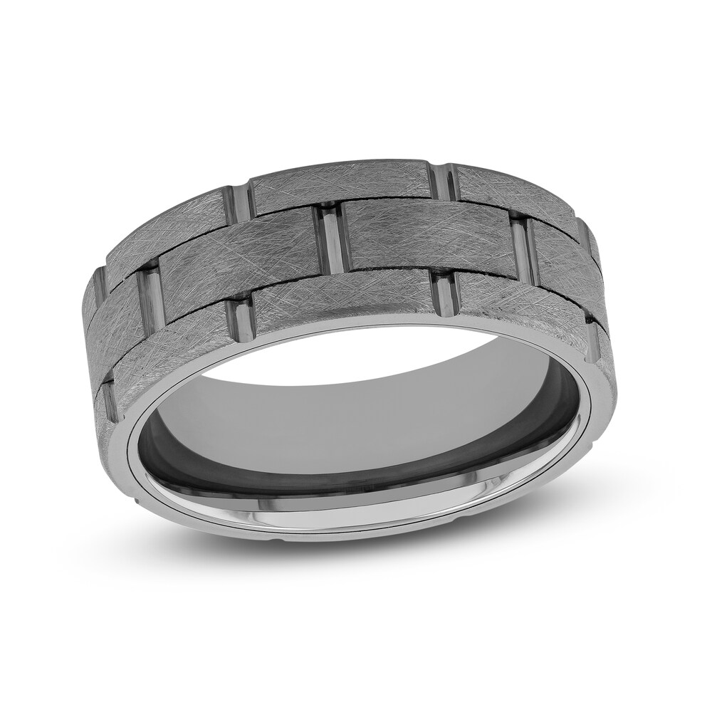 Brick Wedding Band Tungsten 8mm CBLSFvQ0