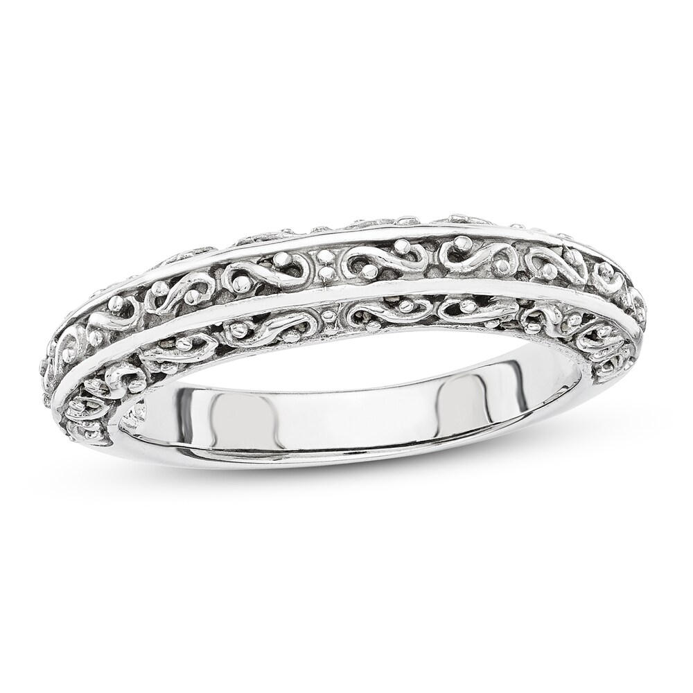 Filigree Design Anniversary Band 14K White Gold CDYChqpa