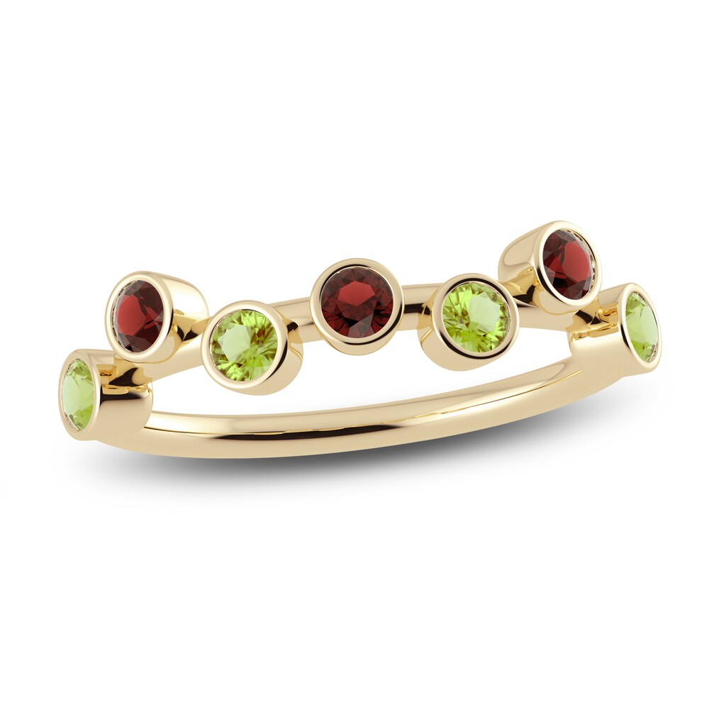 Juliette Maison Natural Garnet & Natural Peridot Ring 10K Yellow Gold CI6evGpv