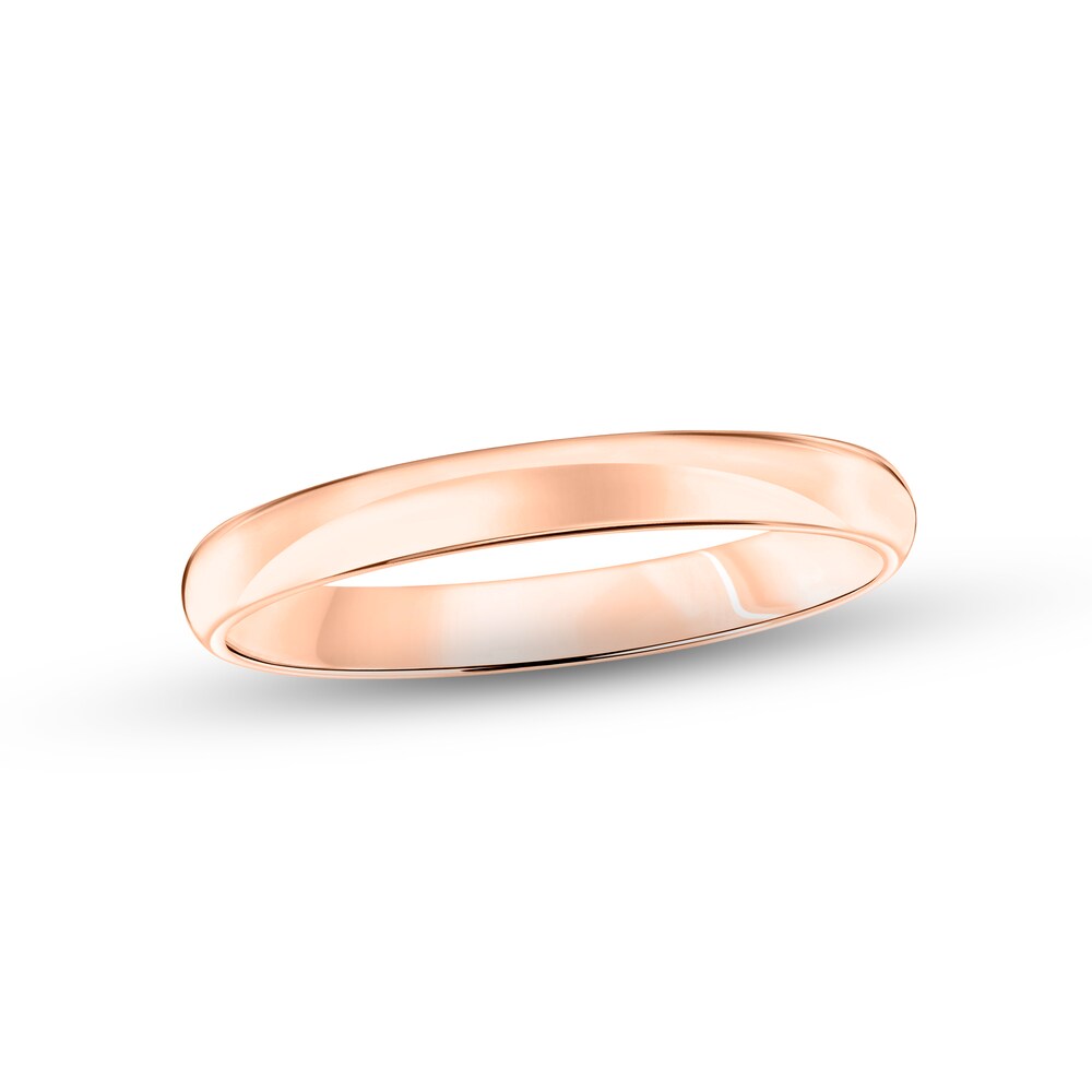 Polished Wedding Band 14K Rose Gold 3.0mm CJzn3naY