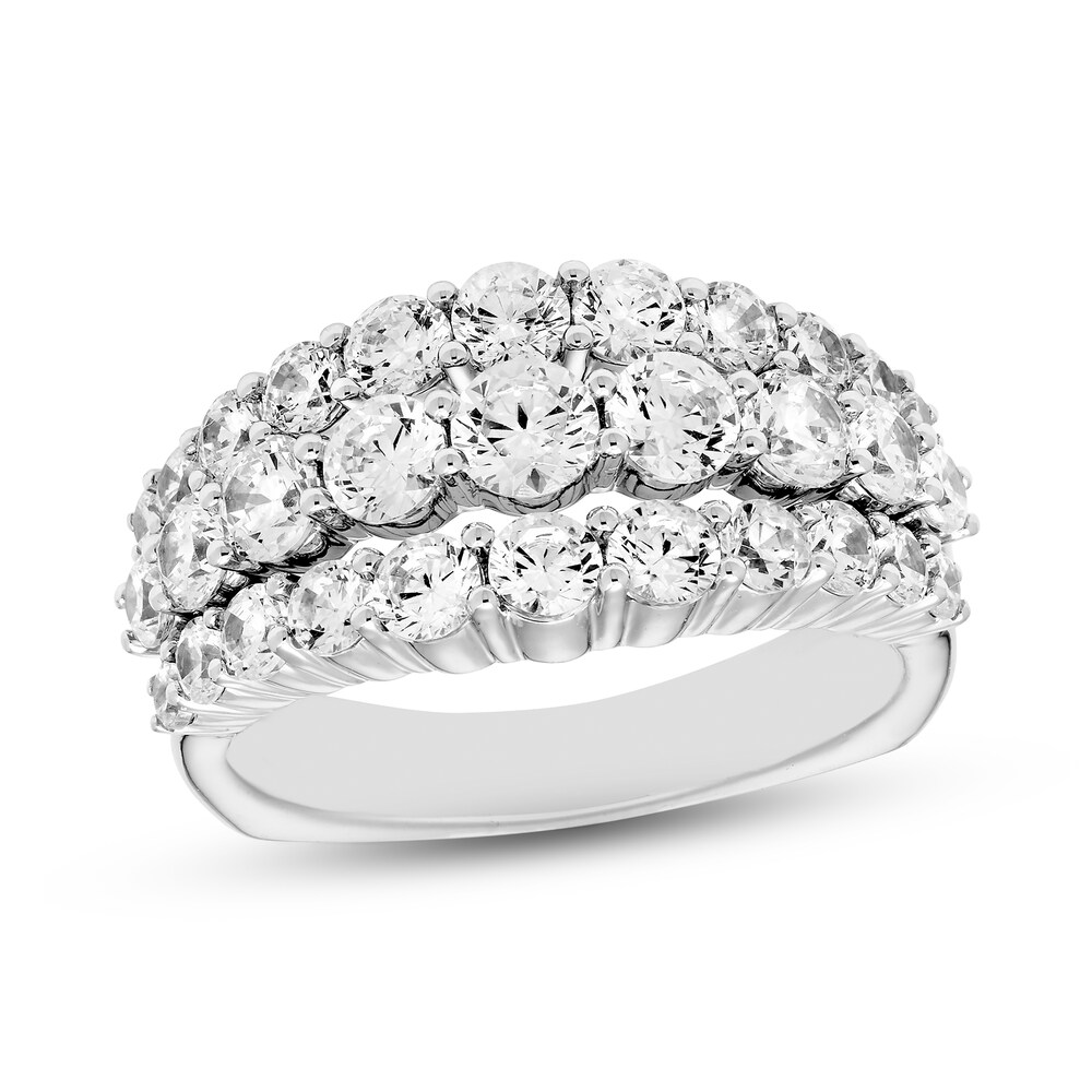 Hearts Desire Diamond 3-Row Ring 1 ct tw Round 18K White Gold CUKzR5Vd