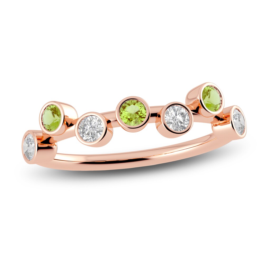 Juliette Maison Natural Peridot & Natural White Sapphire Ring 10K Rose Gold CUYOx7gp