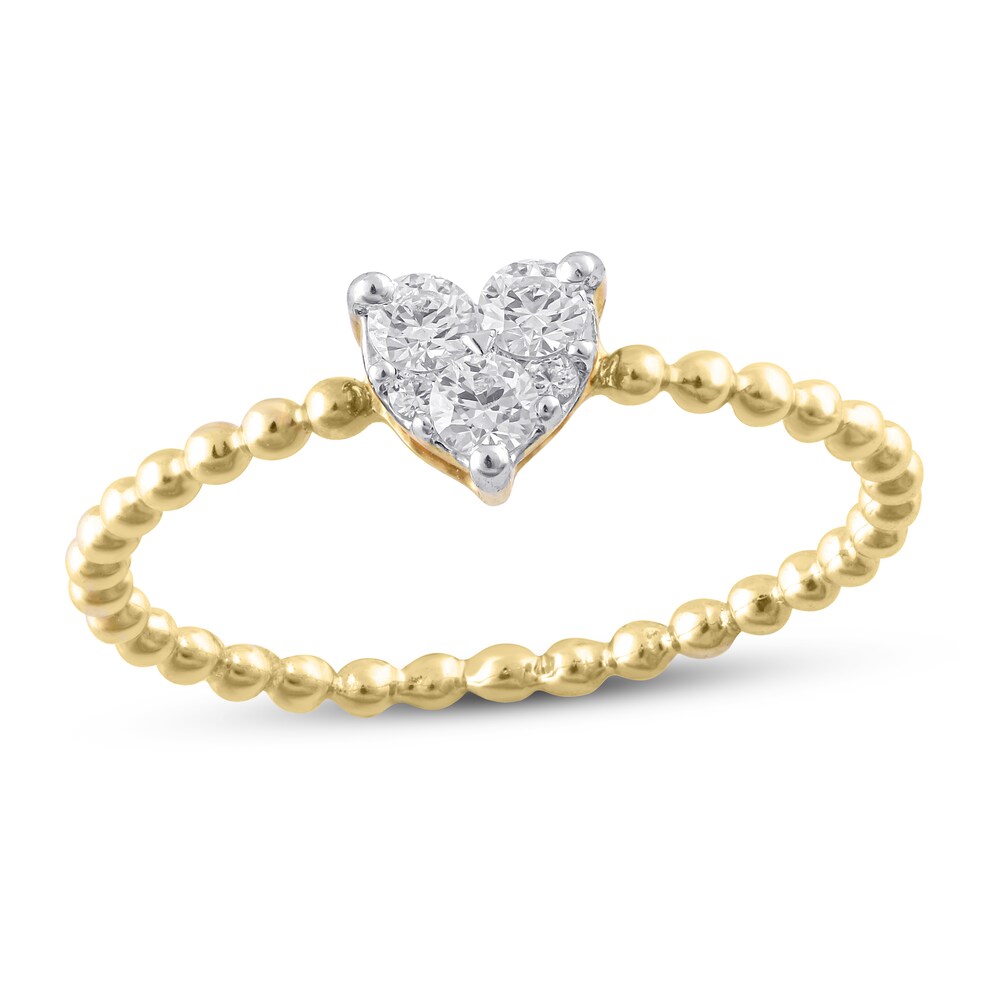 Diamond Promise Ring 1/4 ct tw Round 10K Yellow Gold CtCVrPTN