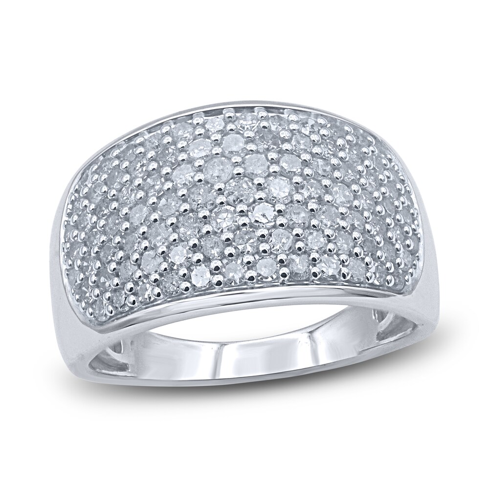 Diamond Pave Anniversary Band 1 ct tw Round 14K White Gold CuBcDI4f