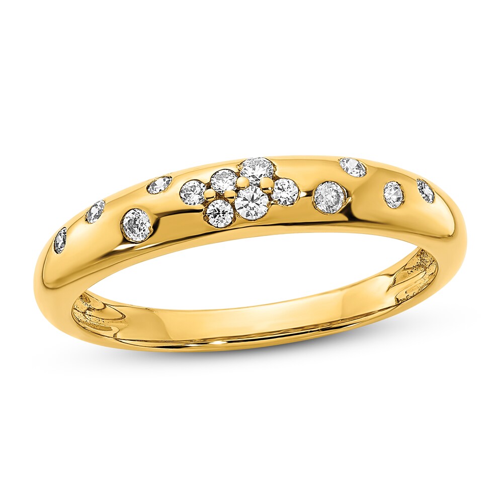 Diamond Sprinkle Ring 1/6 ct tw Round 14K Yellow Gold D7TtLyfL