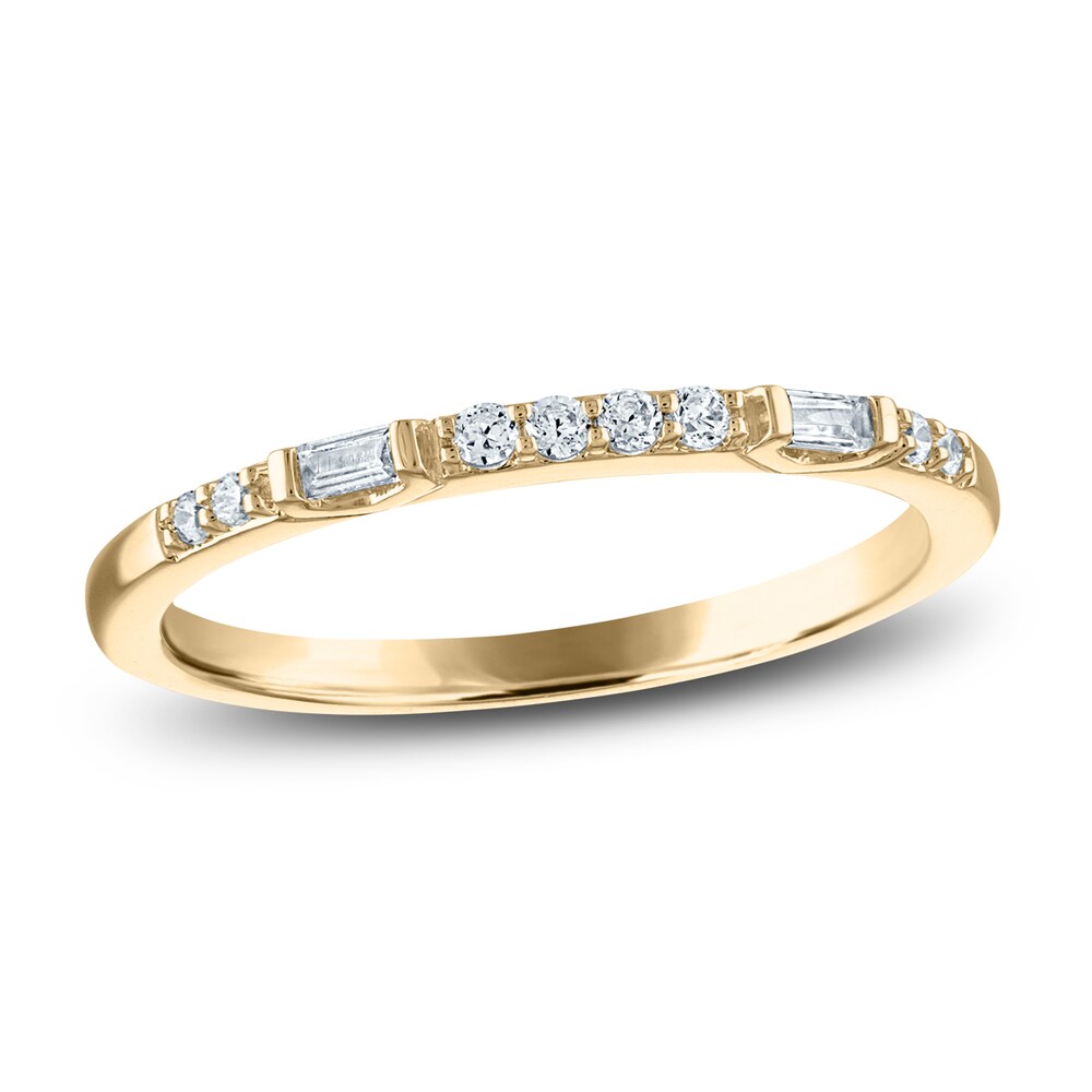 Diamond Anniversary Band 1/8 ct tw Baguette/Round 14K Yellow Gold D9DLFgqZ