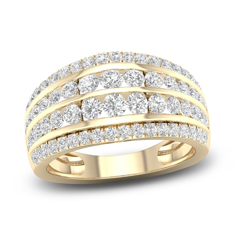 Diamond 4-Row Anniversary Band 1 ct tw Round 14K Yellow Gold DDNAXNTg