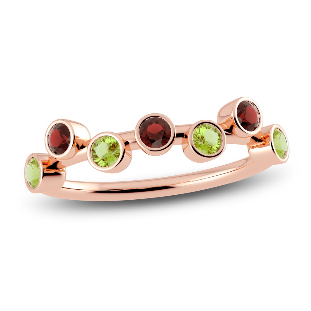 Juliette Maison Natural Garnet & Natural Peridot Ring 10K Rose Gold DM3KZvZj