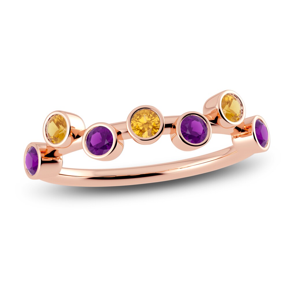 Juliette Maison Natural Citrine & Natural Amethyst Ring 10K Rose Gold DR1lzSq3