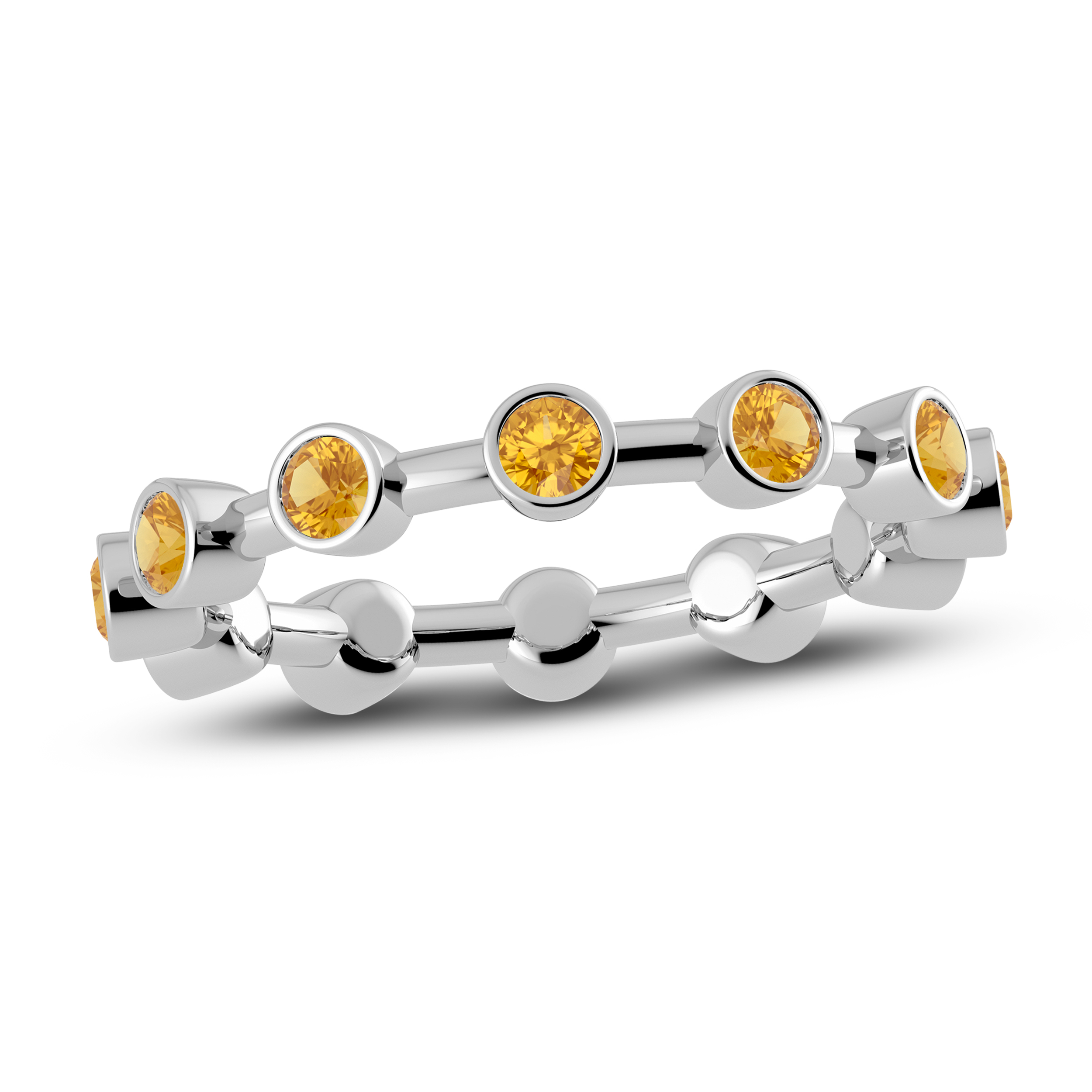 Juliette Maison Natural Orange Citrine Ring 10K White Gold DiGuVp8t