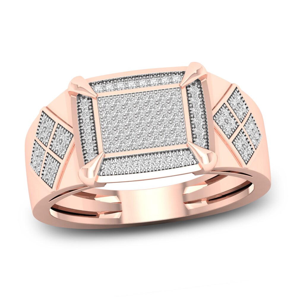 Men's Diamond Ring 1/4 ct tw Round 10K Rose Gold DmuI3dM3