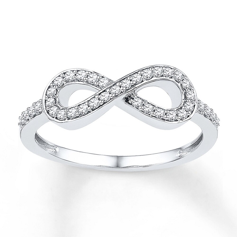 Diamond Infinity Ring 1/5 ct tw Round-cut Sterling Silver DqdN7VOz