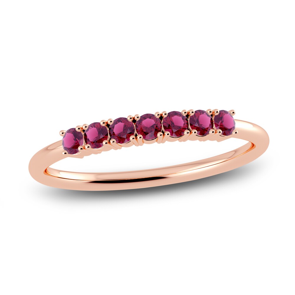 Juliette Maison Natural Rhodalite Garnet Half Eternity Ring 10K Rose Gold E52UbhKZ