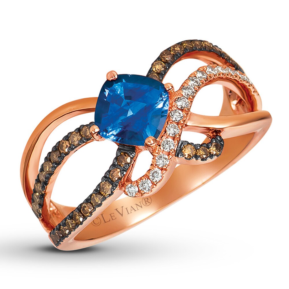 Le Vian Sapphire Ring 1/3 ct tw Diamonds 14K Strawberry Gold EN7EMU0U [EN7EMU0U]