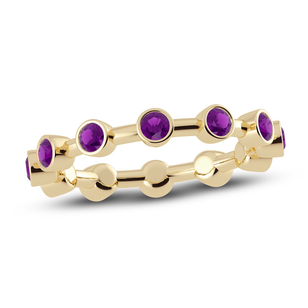 Juliette Maison Natural Amethyst Ring 10K Yellow Gold EPMHzEQc