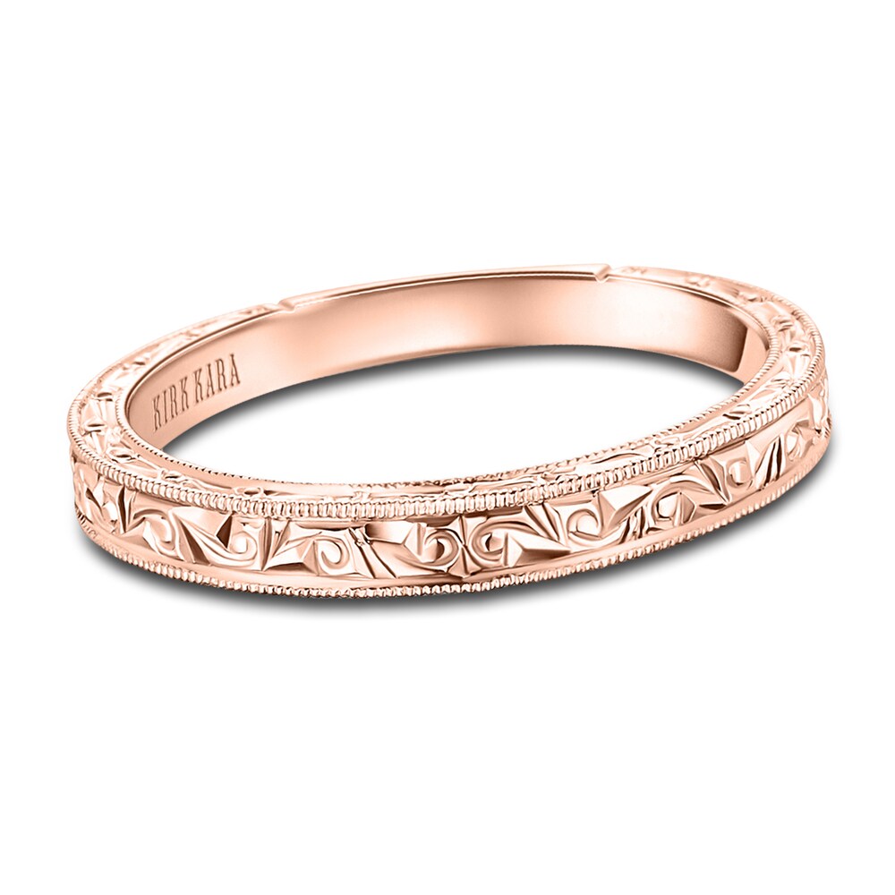 Kirk Kara Engraved Milgrain Wedding Band 18K Rose Gold EURf455q